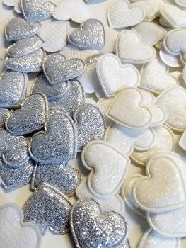 Mini Glitzer Stoffherzen